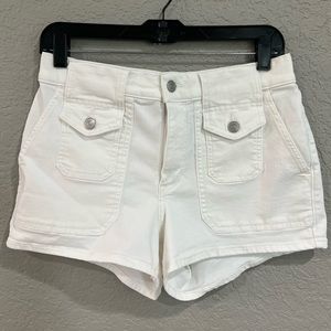 Express white jean shorts size 6